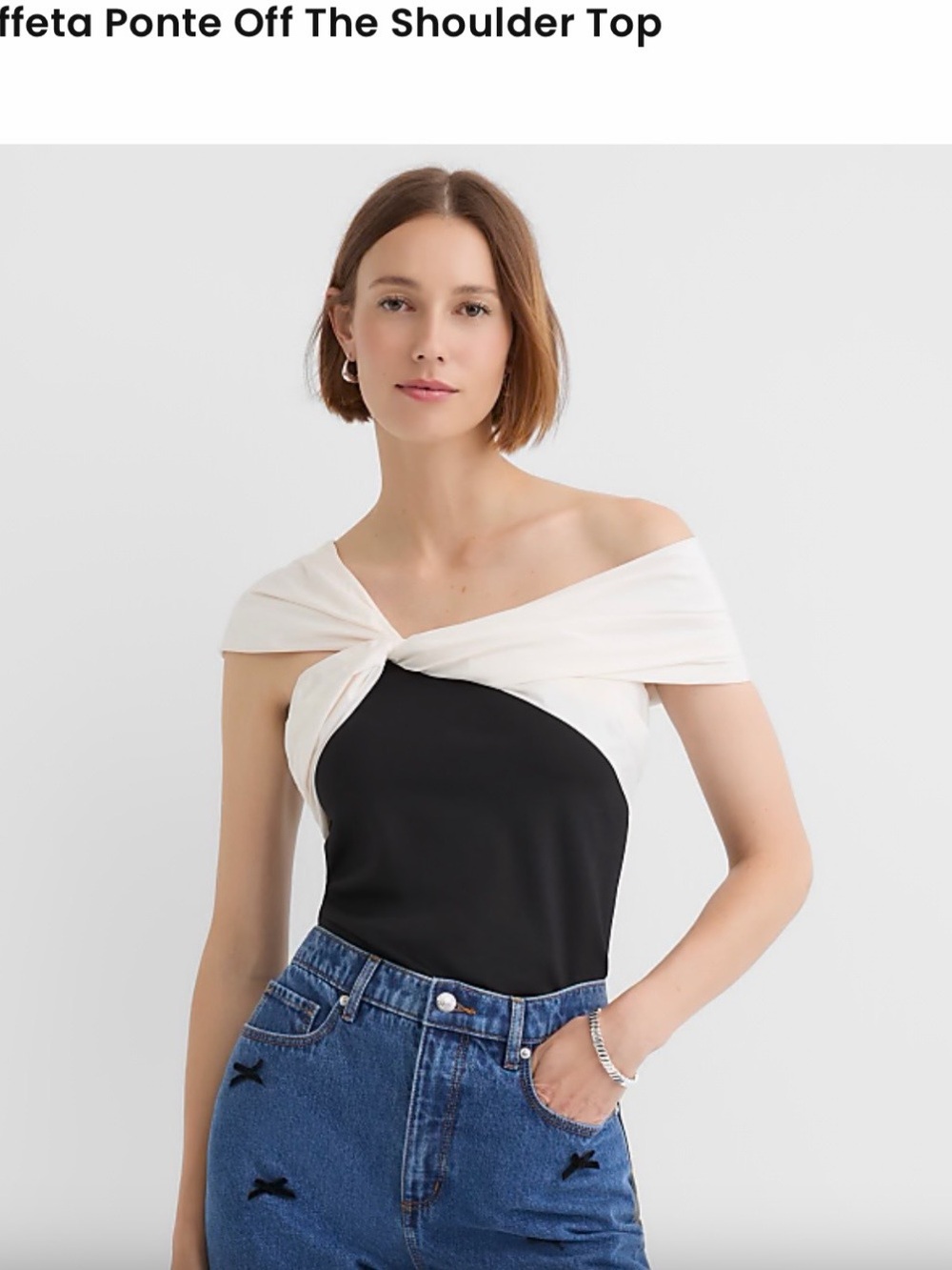 Ann Taylor Loft Taffeta Ponte Off-the-Shoulder-L-Sleeveless Top